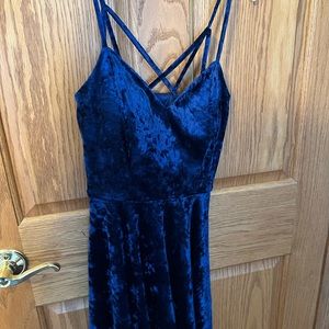 A Byer Blue Velvet Dress